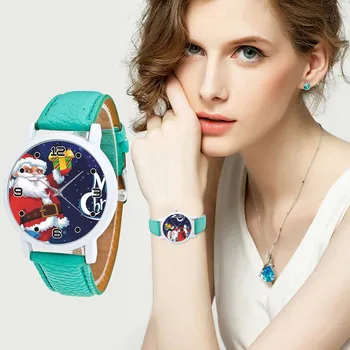 

Ladies Wristwatch Luxury Women Christmas Leather Band Analog Quartz Wrist Watches Gif Bracelet Retro Design Clock Reloj Mujer