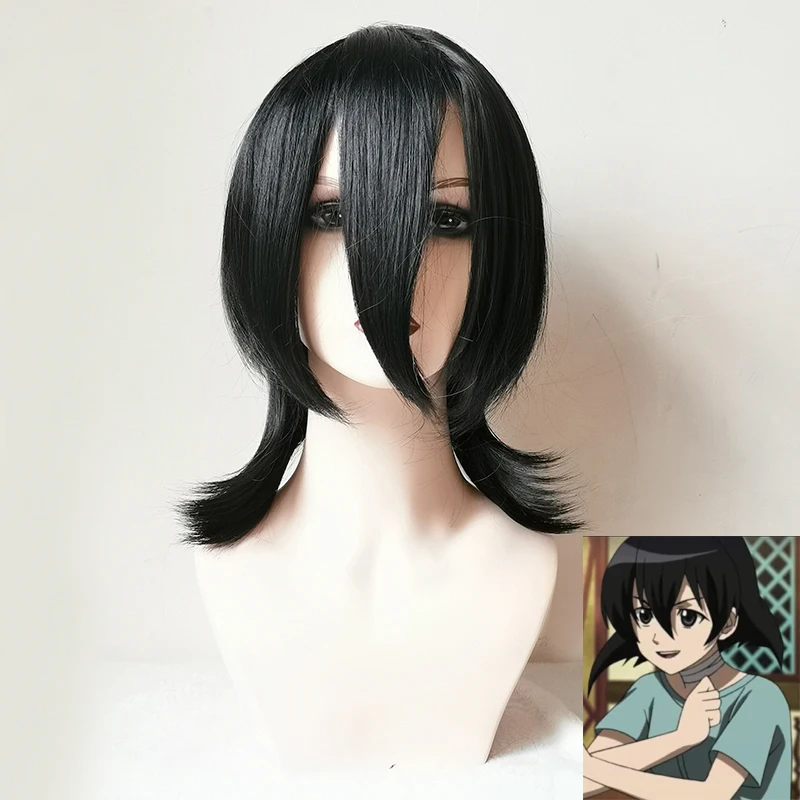 Парик для косплея Kurome Akame Ga Kill! из коротких черных волос термостойкие