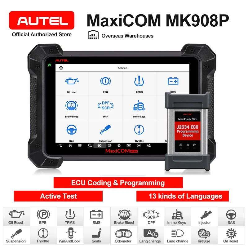 Autel MaxiCOM MK908P автомобильный диагностический инструмент Automotivr диагностический сканер ECU кодирование Программирование обновление Maxisys Pro Ms908p сканер