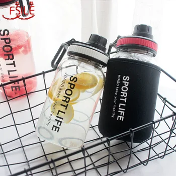 

1000ml Korean Large-capacity Cup Set Glass Water Bottle Kettle Male and Female Students Cup Sports Fitness Portable Tea Cup