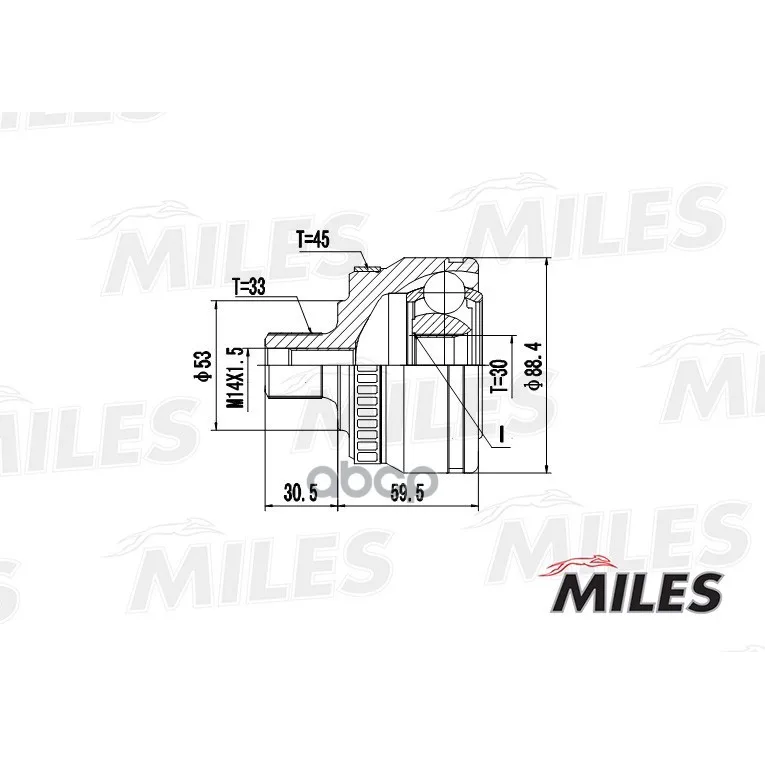 Шрус Audi A4 I/Skoda/Vw Passat V 1.6-2.3 96-08 Нар. Abs Miles Ga20521 Miles арт. GA20521
