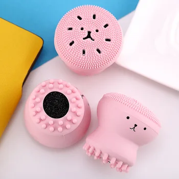 

Face Deep Exfoliate Clean Shrink Pores Silicone Cleansing Brush Small Octopus Shape Facial Cleaning Brush Massage Washing Tool