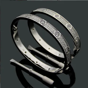 

Wholesale high quality couple upper arm cuff bracelet man woman fashion luxury jewelry wedding gift stainless steel 2020 new