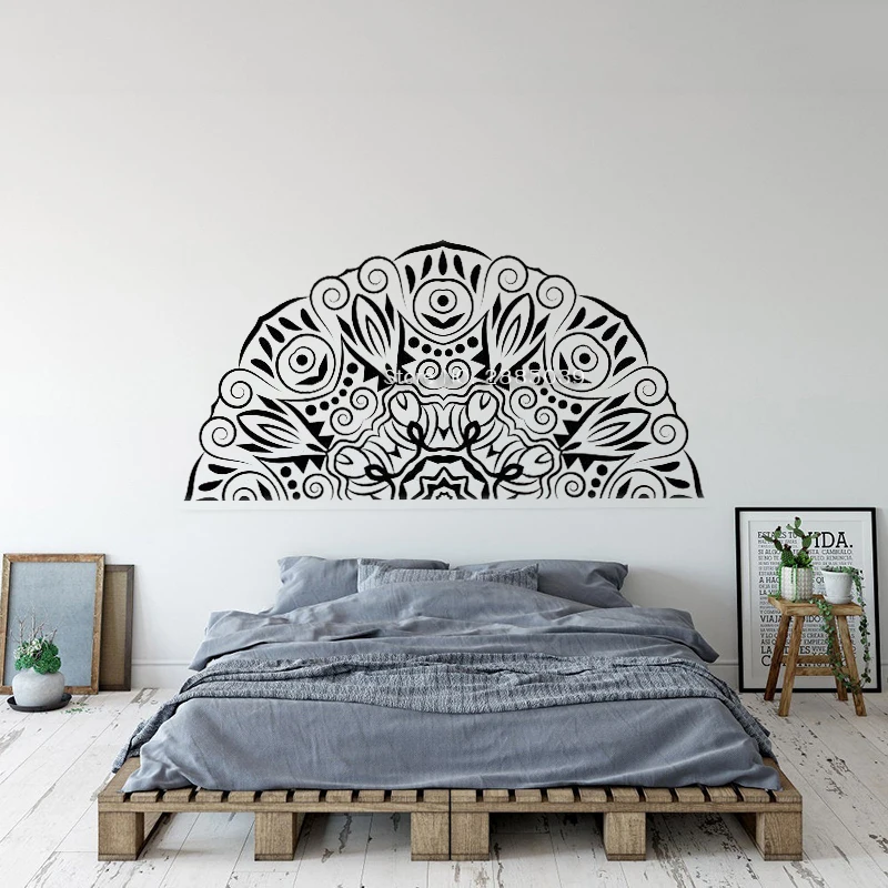 

Абстрактный Дизайн Половина Наклейка Мандала наклейки для стены в стиле мандалы Декор дзен-мандала фон с имитацией изголовья мастер Спальня стены дома Стикеры большой LC1792
