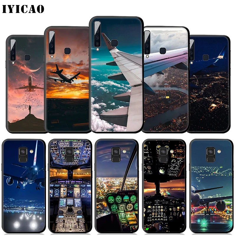 IYICAO самолет Красного пространства мягкий чехол для samsung Galaxy A9 A7 A8 A6 Plus 2018 A3 A5 2017 2016