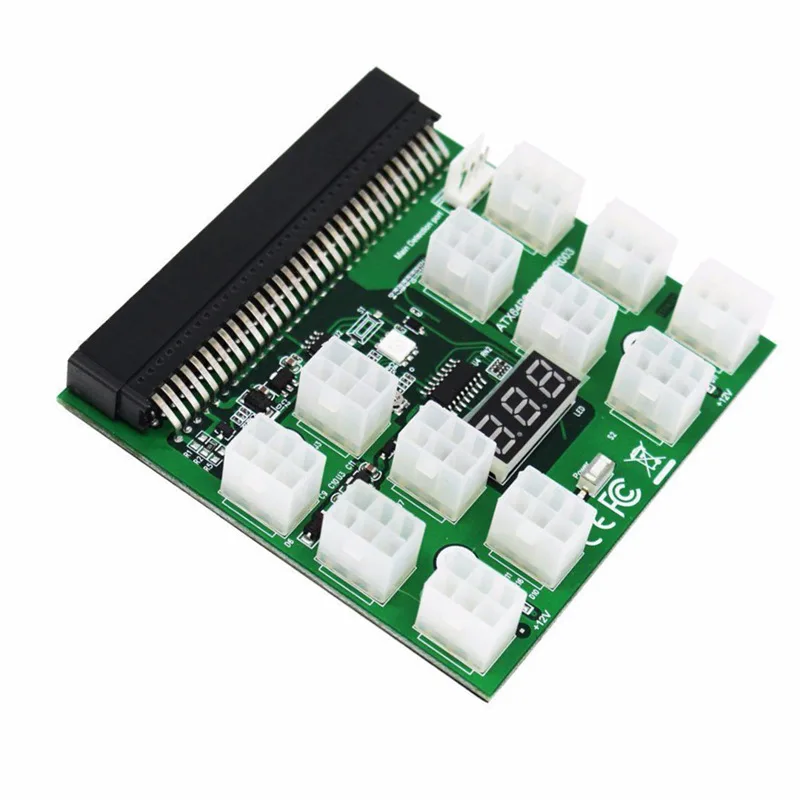 

PCIE 12 В 64 Pin до 12x6 Pin адаптер источника питания для сервера коммутационная плата для HP 1200 Вт 750 Вт PSU сервер GPU BTC Майнинг