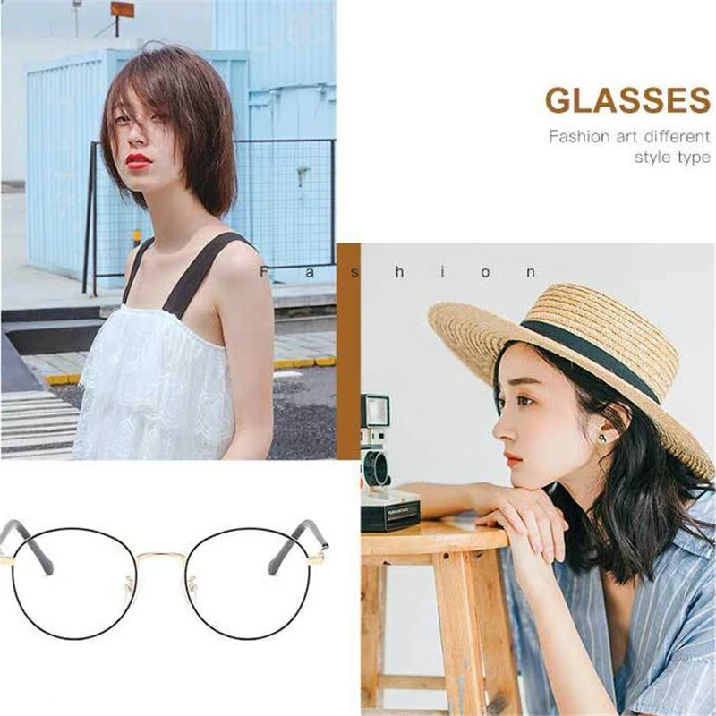 Oval 1.56 Aspherical Lens Prescription Eyeglasses Women Men Student Optical Spectacle Nearsighted Glasses 0 -0.5 -0.75 To -6.0 5