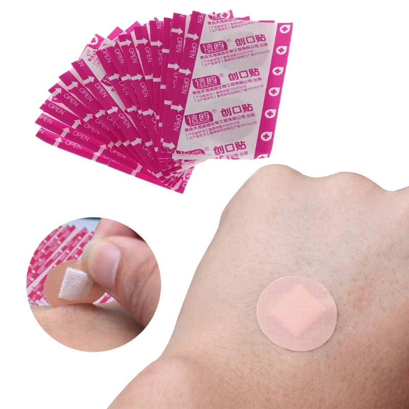 100Pcs Adhesive Round Band Aid Wound Plaster First Aid Circle Ring