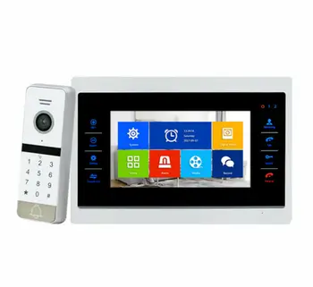

Wired IP65 7 inches LCD screen hands-free 720P AHD video door phone Home intercom Doorbell System IR RFID Code Keypad Camera