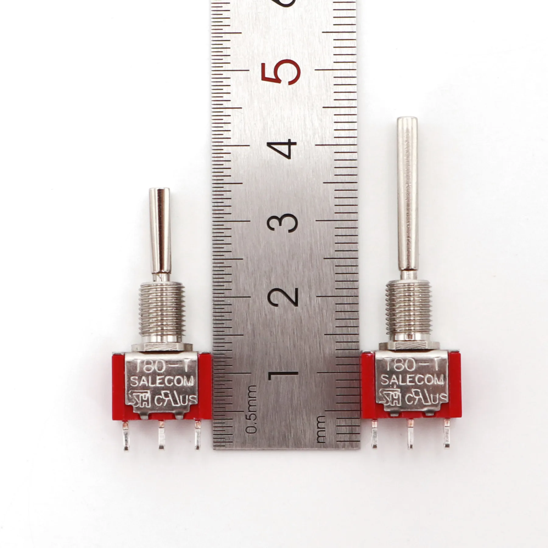 SH T80-T Series Flat Handle 6.35mm Panel Mount Mini Toggle Switch For RC Model Remote Controlller