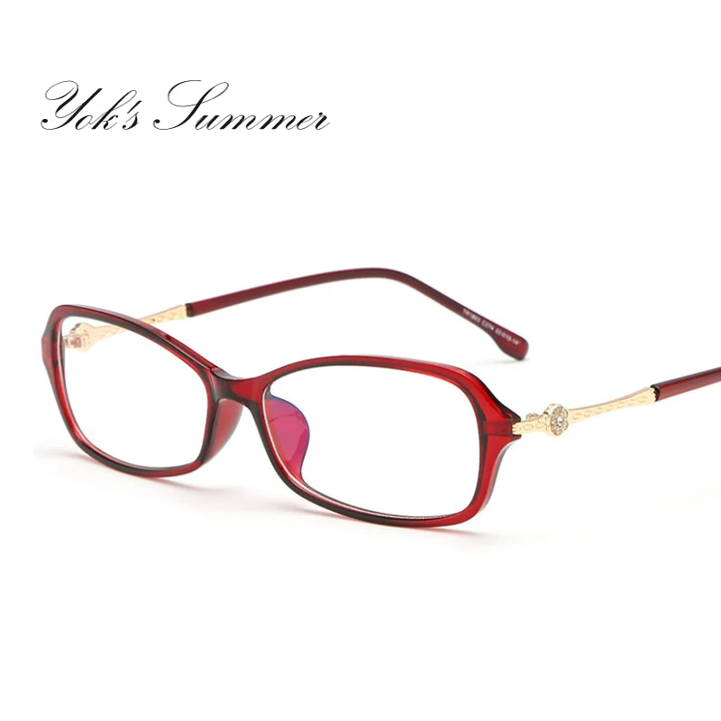 C3 Red Frame YOK'S 8,9 г TR90 ультралегкие очки прозрачный розовый цветок оптические очки для женщин бренд узкий близорукость градусов по рецепту WN1370 - Цвет оправы: C3 Red Frame