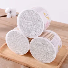 500 шт./кор., ватный тампон с двойной головкой, женский макияж, хлопковый бутоном наконечником для медицинских деревянных палочек, чистка ушей, инструменты для здоровья