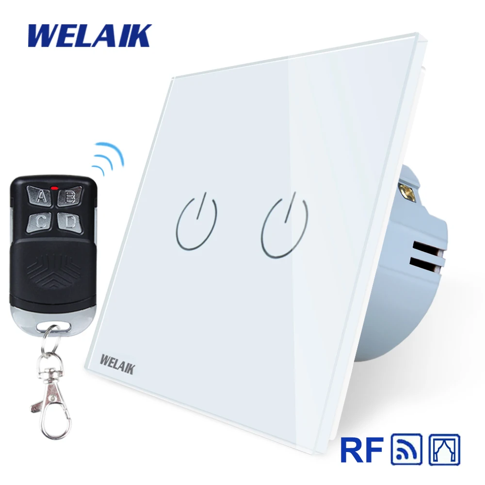 Vidro-painel de Controle Touch-switch-persianas de Parede-switch Welaik Cortinas-switch Mhz Remoto-cortinas Ac250v A1923clcwr01 ue rf 433