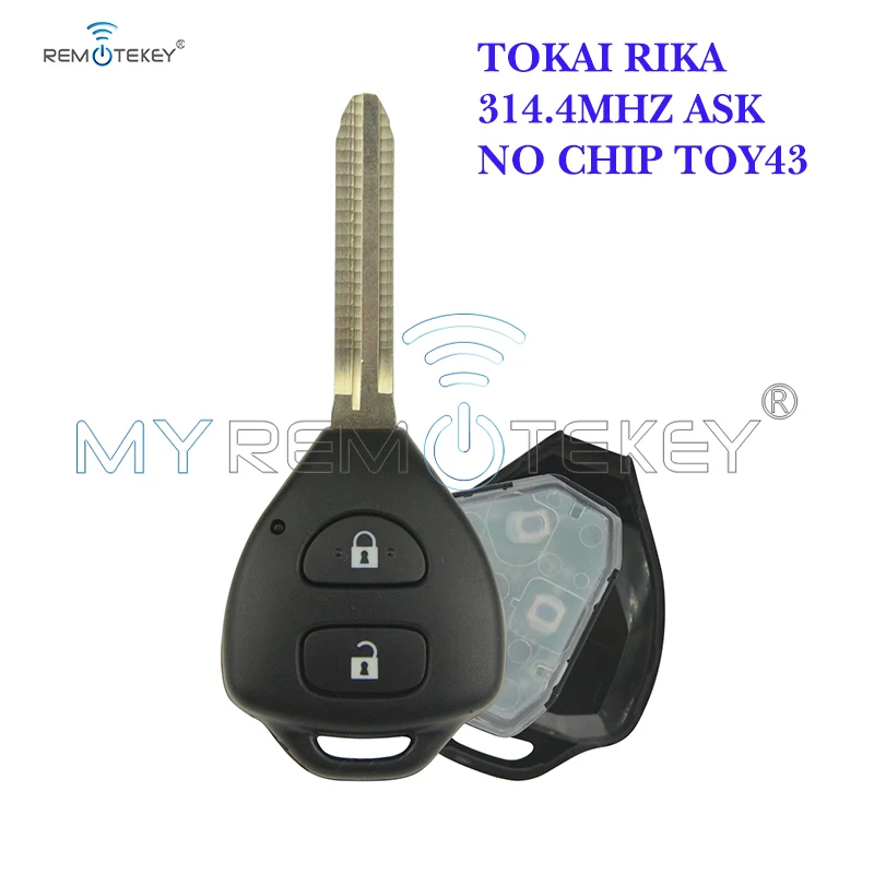 Remtekey TOKAI RIKA Remote Key 2 Button TOY43 For Toyota  HILUX+314.4mhz