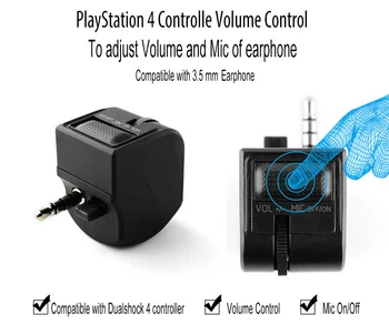 

3.5mm Joystick Headset Adapter PS4 Accessories Wired Headphone Volume Mic Mute Control For Dualshock4 Controller For PS4 Gamepad