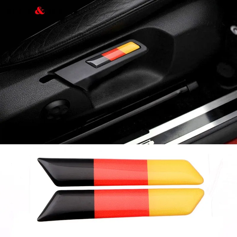 2Pcs 3D Sticker Lift Wrench Handle Seat Insert Trim Cover Per Volkswagen Vw Golf 5 6 Mk5 Mk6 Gti Germany Flag Emblem Car Styling