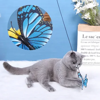 

2020 New And Interesting Three-Color Simulation Butterfly Cat Stick Pet Interactive Training Toy Brand New High-Quality Cat Toy