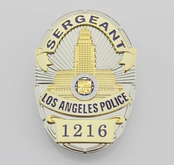 

Classic LOS ANGELES POLICE SERGEANT 1216, Replica Movie Prop Pin Badge