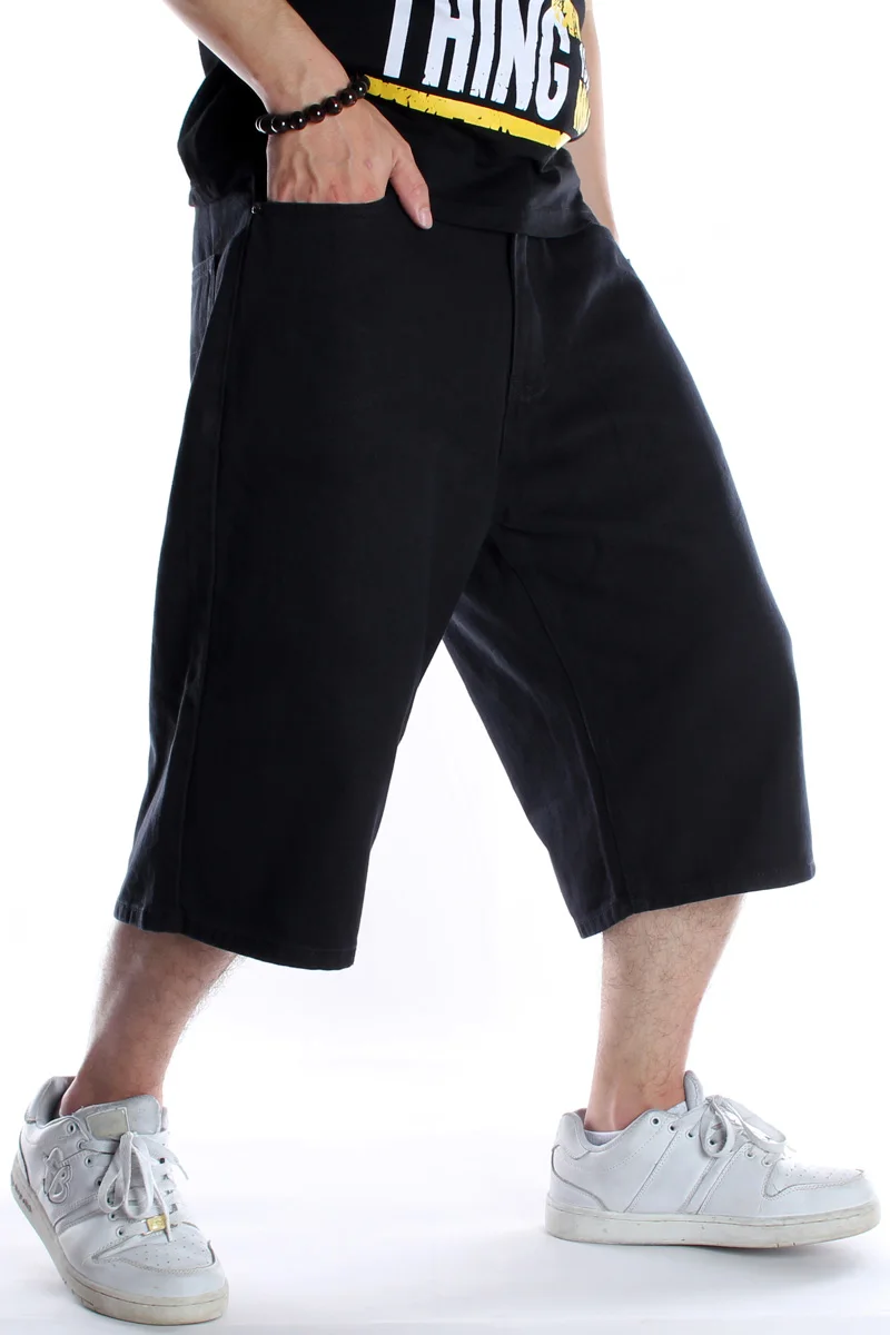 

Brand New Summer Men's Loose Plus Fat Straight Denim Shorts Men Hip Hop Street Casual Black Shorts Homme Vintage Jeans