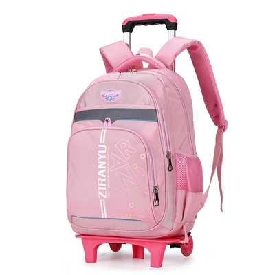 Высококачественная школьная сумка для студентов рюкзак на колесиках Детская сумка на колесиках для школы рюкзак с колесами сумка для мальчика на колесиках рюкзак - Цвет: 2 wheels