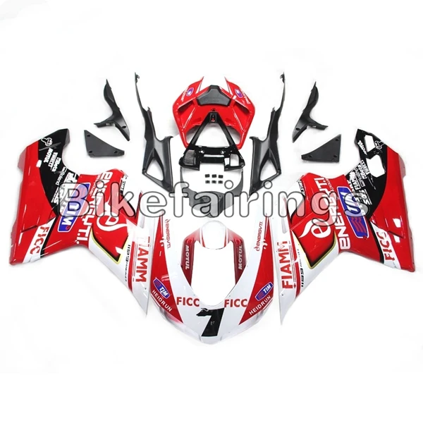Чехлы для 848 Ducati 2007 2008 2009 2010 2011 2012 1098 1198 рамки накладки на мотоциклы Кузов ABS Пластик красный, белый - Цвет: As Picture Shown
