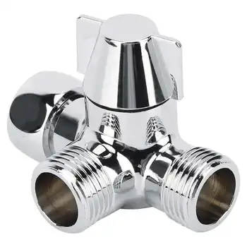 

Water Temperature control G1/2" Shower Three-way T-shaped Adapter Water Diverter Connector Toilet Bidet Water Separator
