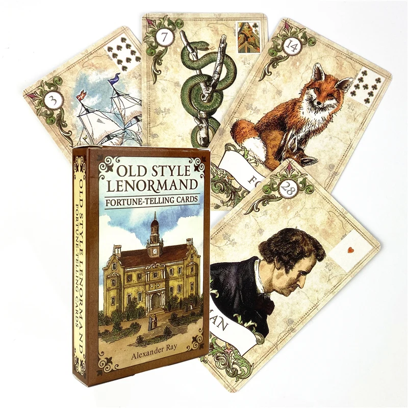 Old Style Lenormand Fortune Telling Board Game Oracle Tarot Cards Party Divination Gift Full English Deck With PDF Guidebook art nouveau lenormand tarot oracle cards witch pdf english delicate and ephemereal images of art nouveau are mirrors of truth