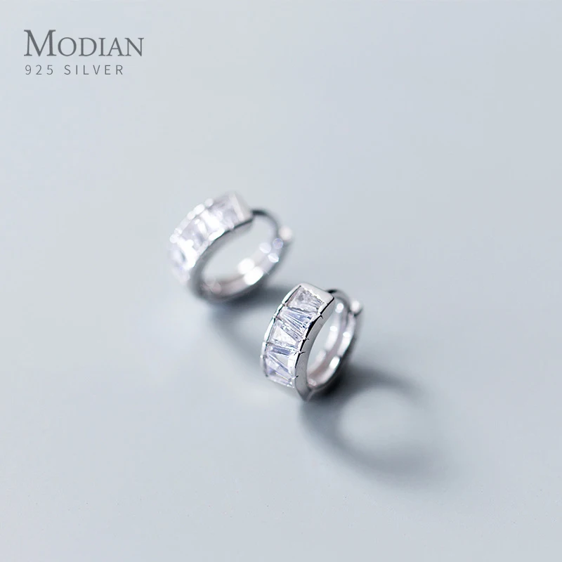 Женские серьги-кольца Modian в форме трапеции из стерлингового серебра 925 пробы с