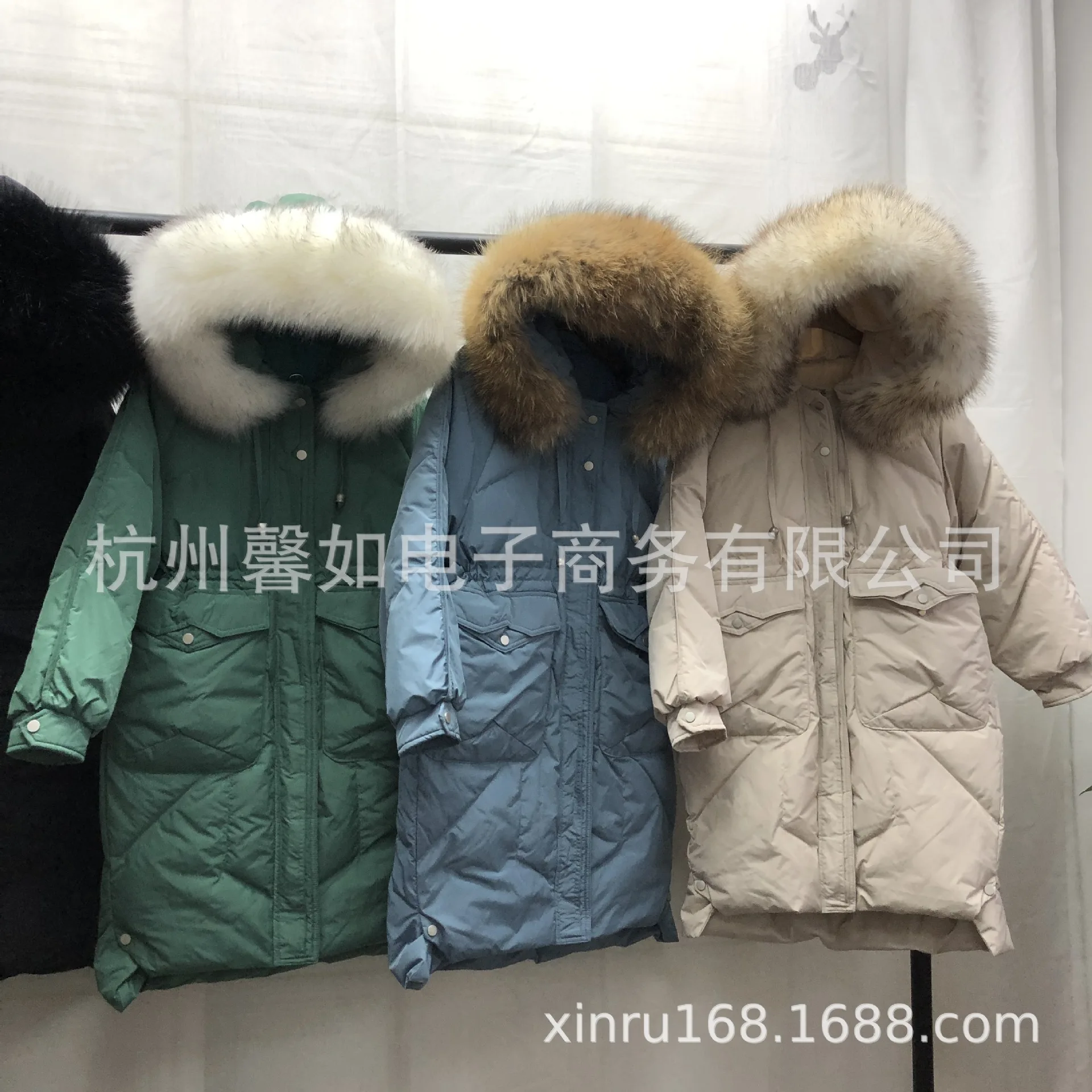 Новинка зимы продукты Южная Корея Dongdaemun Лисий меховой воротник из гусиного пуха Для женщин средней длины пуховик Для женщин платье