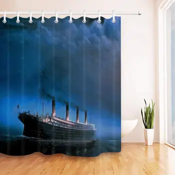 

Waterproof Titanic Giant Cruise Ship Shower Curtain Bathroom Decor
