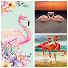 Алмазная живопись 5D с изображением фламинго розового или красного цвета, полностью квадратная мозаика с птицами, стразы, картина для домашнего декора, настенная художественная Рождественская картина на заказ