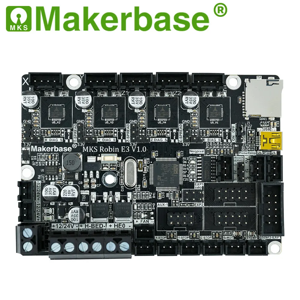 Makerbase MKS Robin E3 E3D 32 битная плата управления 3D принтер части с tmc2209 Uart драйвер режима