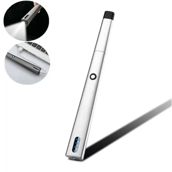 

Creative 2 in 1 Arc Windproof Plasma lighter with flashlight USB Recharge lighter Kitchen bbq Cigarette Smoking Electric Lighter