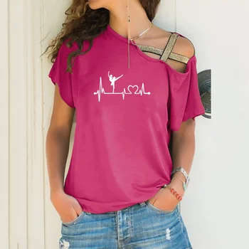 

Ballet dance print funny tshirts summer fashion tshirt casual Short sleeve women clothes 2020 Women's T-shirt cotton tee shirt