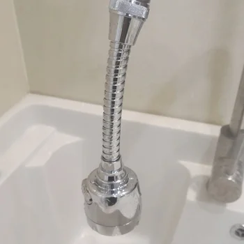 

Water Faucet Extender Shower Extender Water Saving Adjustable Extender Nozzle Faucet(Silver)