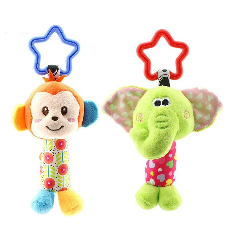 Hanging Plush Baby Toy Rattle Lovely Cartoon Animal Bell Newborn Stroller Accessories Baby Toys 6 Style 2