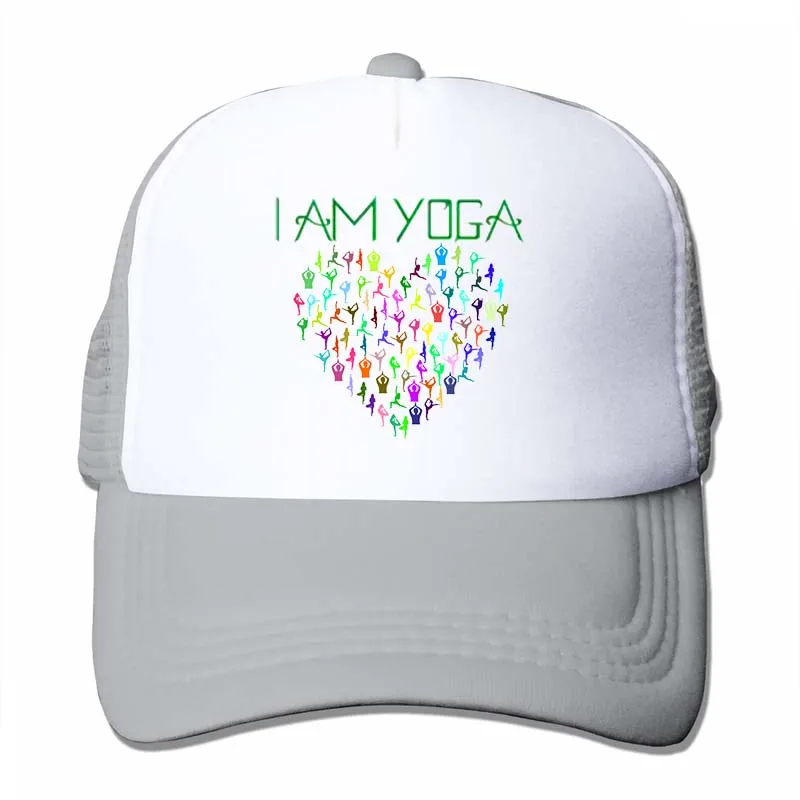 Йога I AM Yoga медитация йоги Ом Намасте Йога йога одежда Ом белая Йога для и бейсбольная кепка Мужские Женские шляпы водителя грузовика - Цвет: 4-Gray