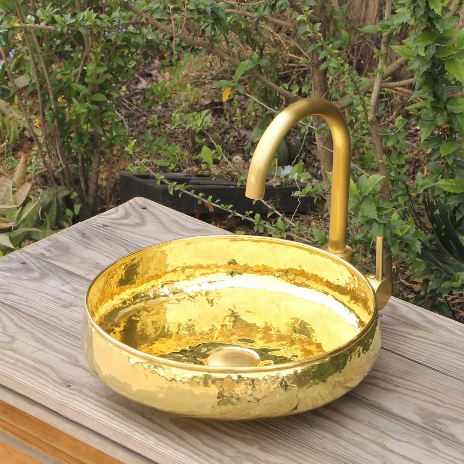 Cangler bathroom sink round brass vessel washing basink barss counter