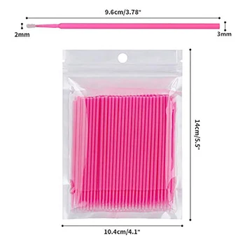 

100pcs Disposable Cotton Swabs Eyelash Brushes Cleaning Swab Hot Natural Eyelashes Remover Tattoo Microbrush Kit Makeup Tool
