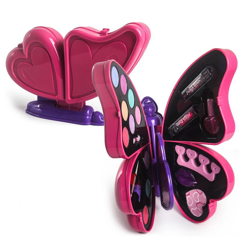 Children's Cosmetics Makeup Toy Set Eyeshadow Lipstick Brush Kit Children Girl Princess Makeup