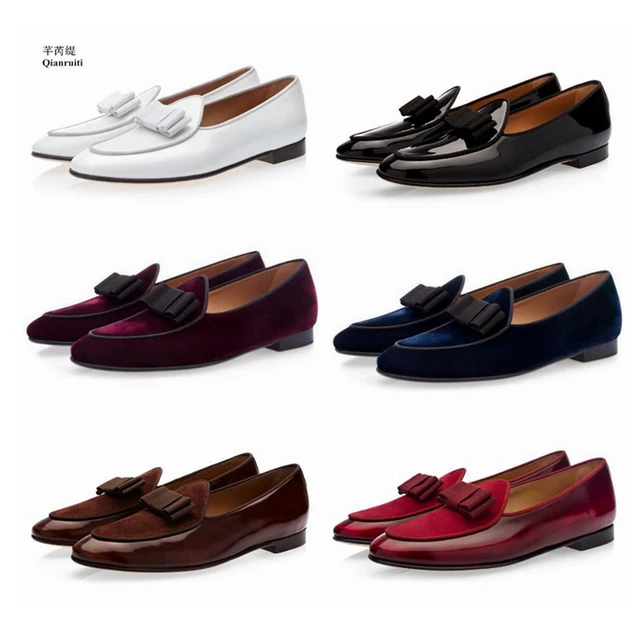 Red Luxury Velvet Loafer Shoes Man Pointed Toe Double Buckle Flat Shoes  Male Fashion Party Shoes - AliExpress