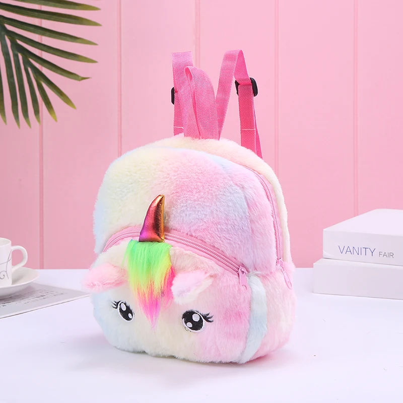 Colorful Unicorn Plush Backpack