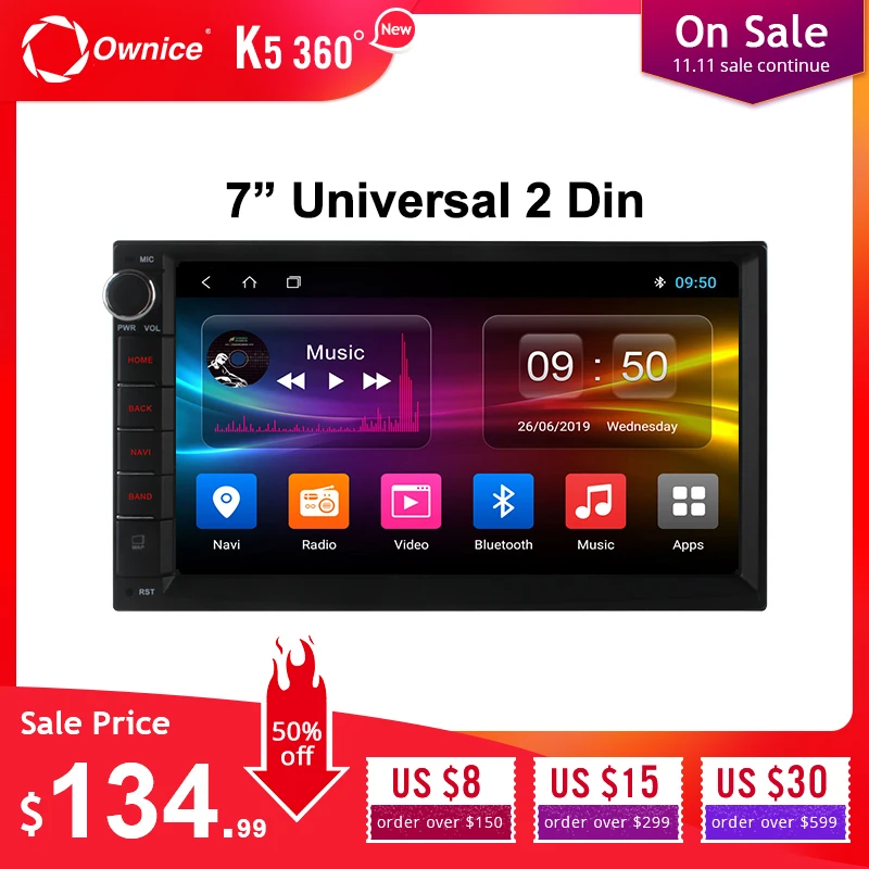 Online Ownice K1 K2 K3 Android 9.0 Octa Core 2 din Universal For Nissan GPS Navi Radio Stereo Audio Player(No DVD) Build in 4G Moudule