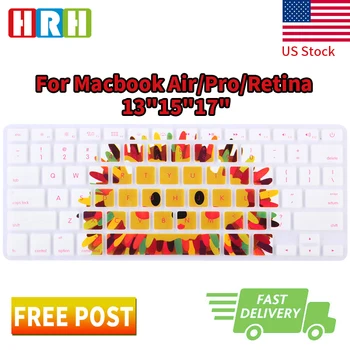 

HRH Cute Hedgehog Silicone Keyboard Cover Skin Protective Film for Macbook Air Pro Retina 13"15"17"English Version