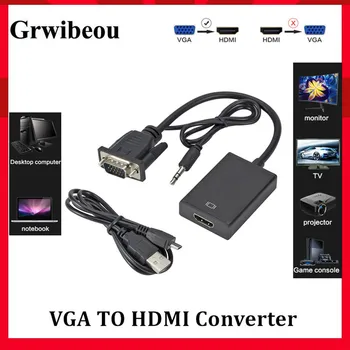 

Grwibeou VGA Male to HDMI Female Adapter Converter Cable With 3.5 mm Audio 1080P VGA to HDMI for PC laptop to HDTV Projector