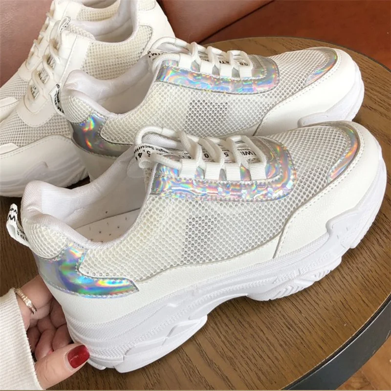 

Mhysa sneakers women's new spring 2020 women's fashion comfortable casual breathable mesh increase lace up vulcanized shoes Y183