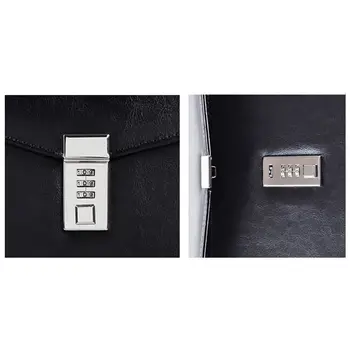 

A4 Document File Folder with Password Lock Briefcase Organizer PU Leather Office G92E