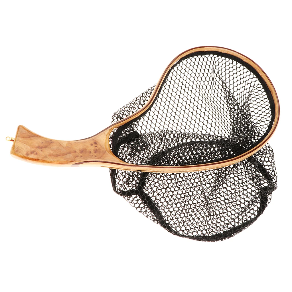 Wooden Handle Fishing Net, Mesh Landing Net, 35 Cm Fishing Net for