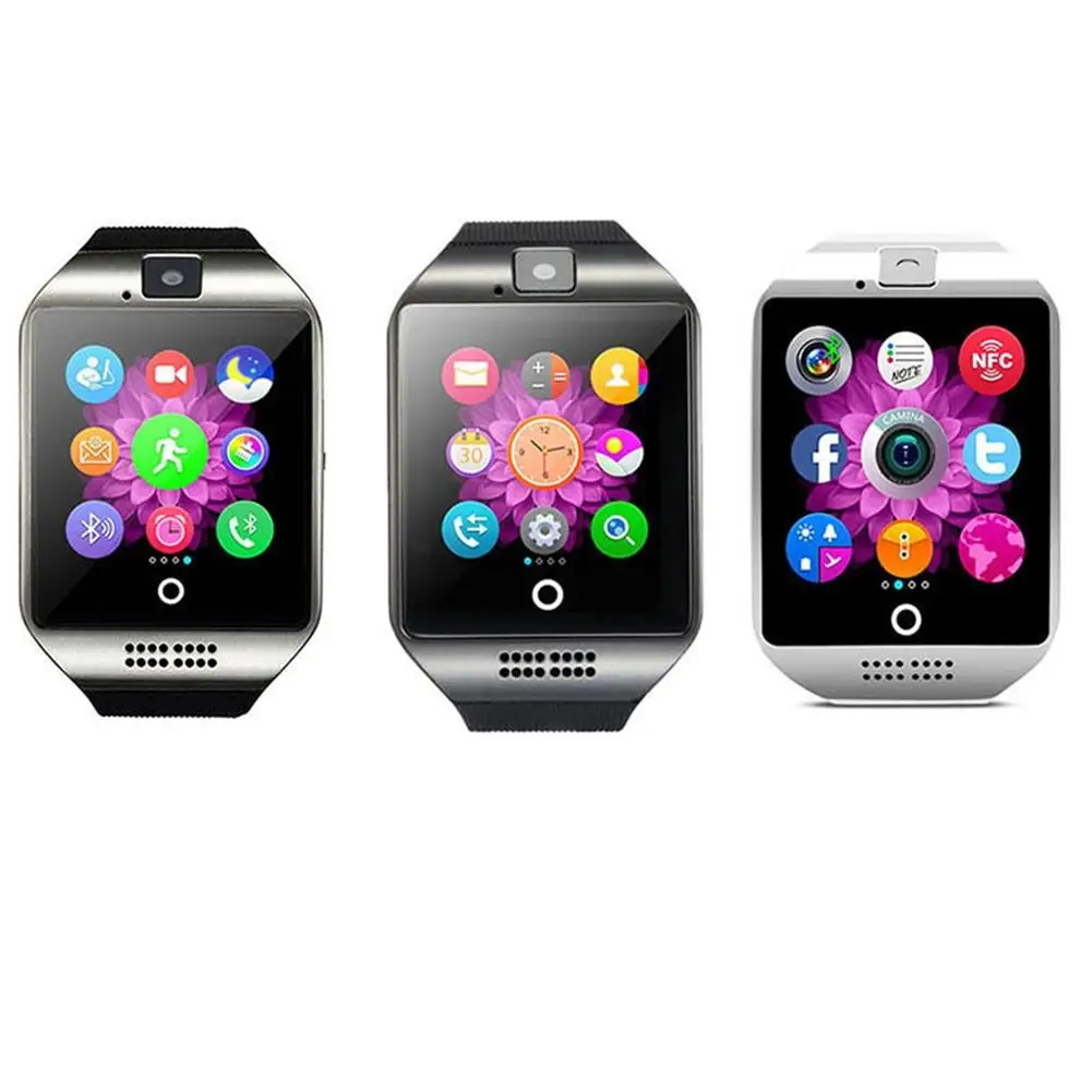 Новое поступление Q18 Смарт часы Bluetooth с камерой Синхронизация SMS Smartwatch поддержка SIM TF карта для IOS Android S03 r25