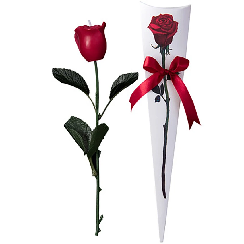 Artificial Flower Rose Candle shape 1pcs Smokeless Red Flowers for DIY Wedding Party Home Decoration | Дом и сад
